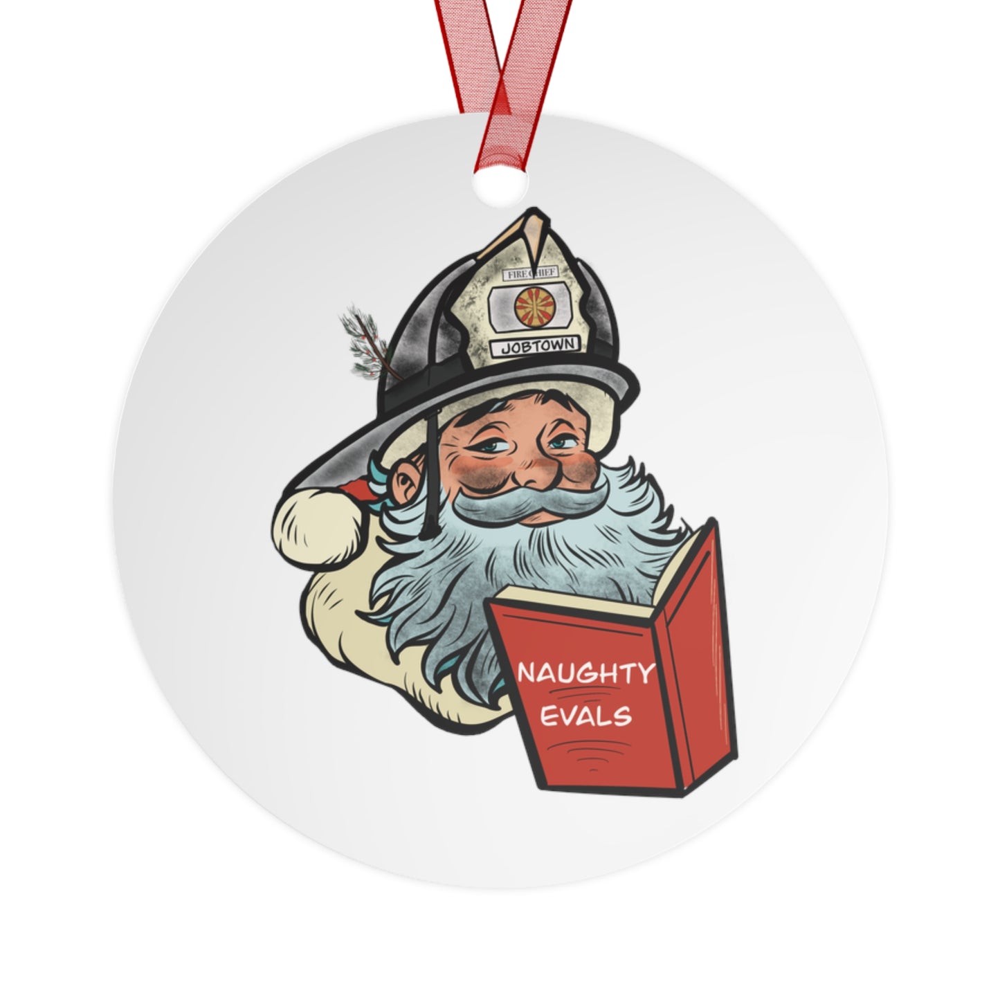 Naughty List Santa Ornament