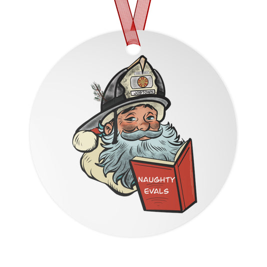 Naughty List Santa Ornament