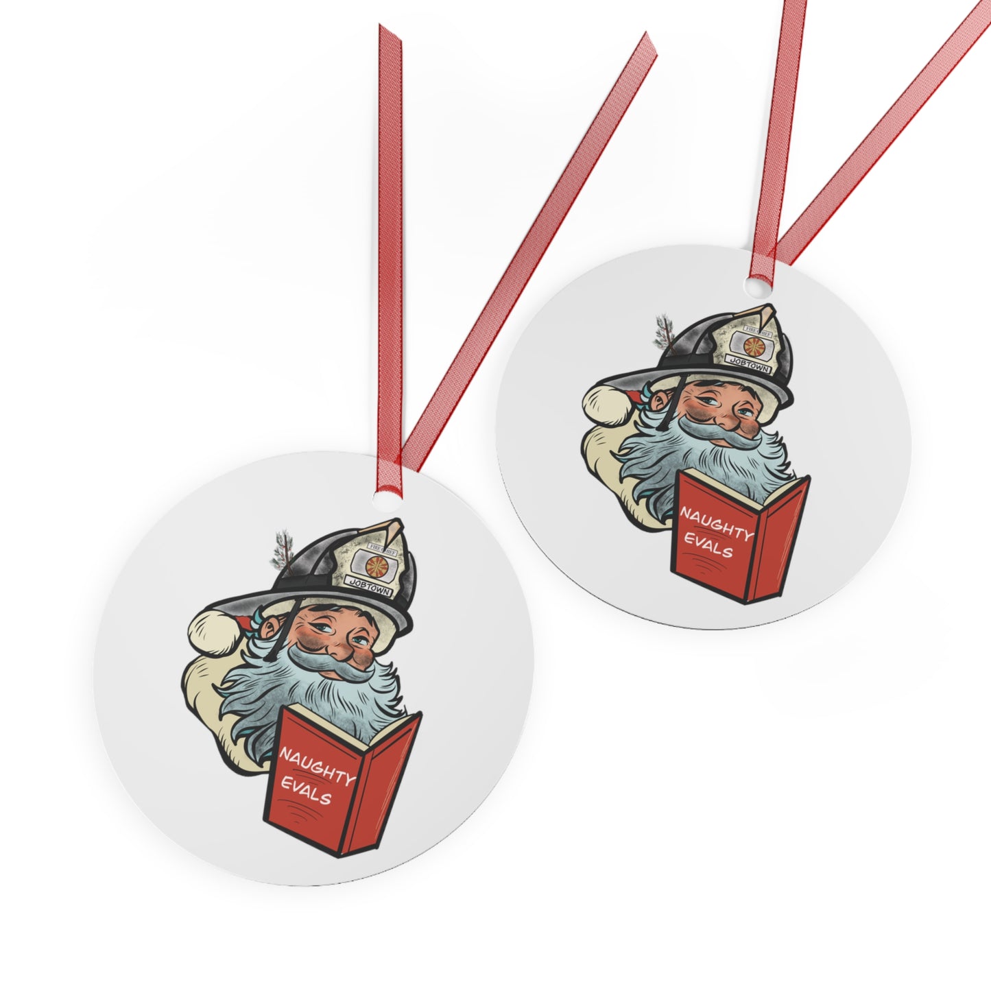 Naughty List Santa Ornament