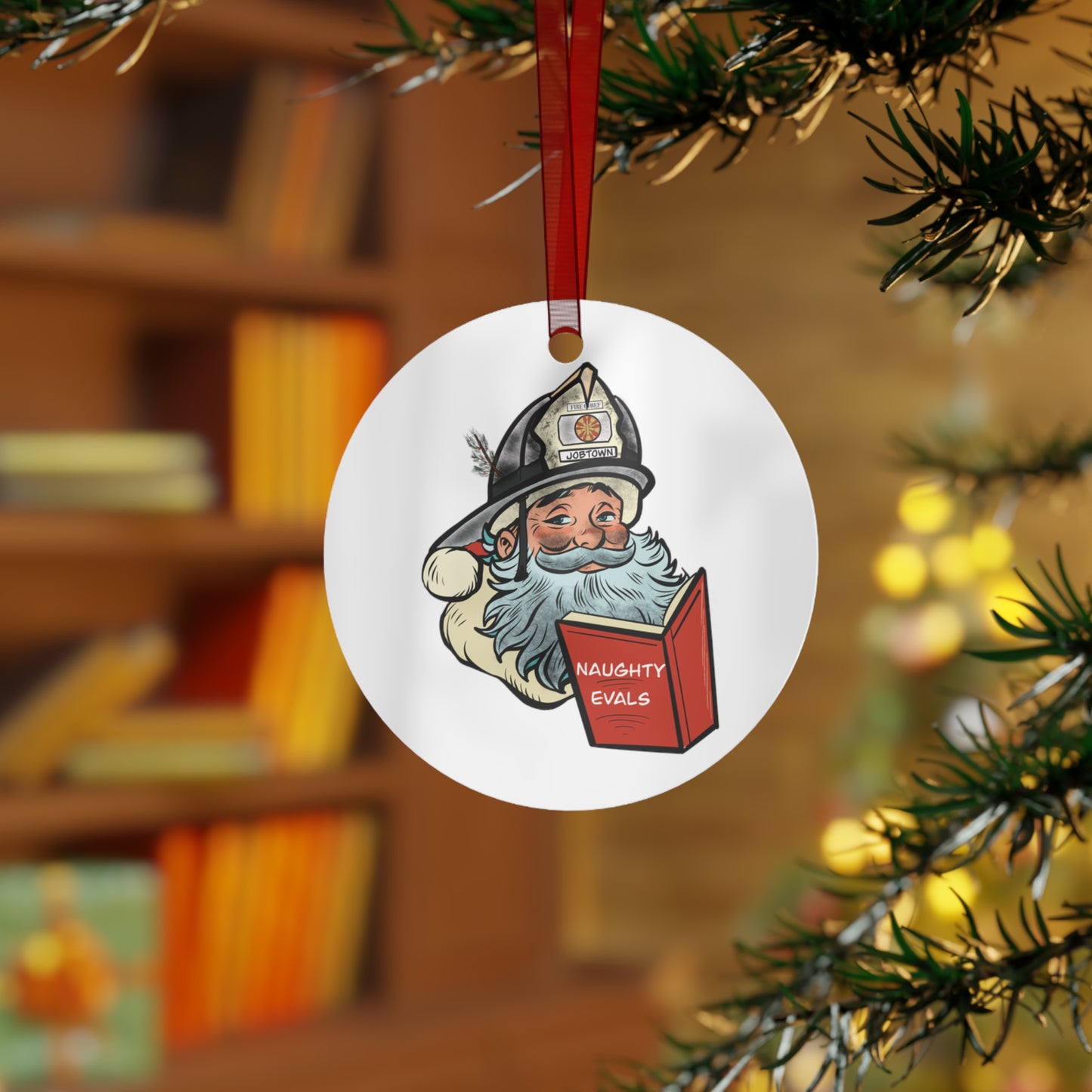 Naughty List Santa Ornament